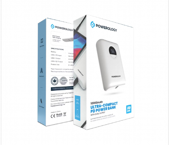 Powerology 10000Mah Ultra Compact Power Bank White - Zoom Image 5