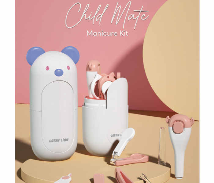 Green Lion Child Manicure Kit .Complete Nail Care Set In White - Zoom Image 3