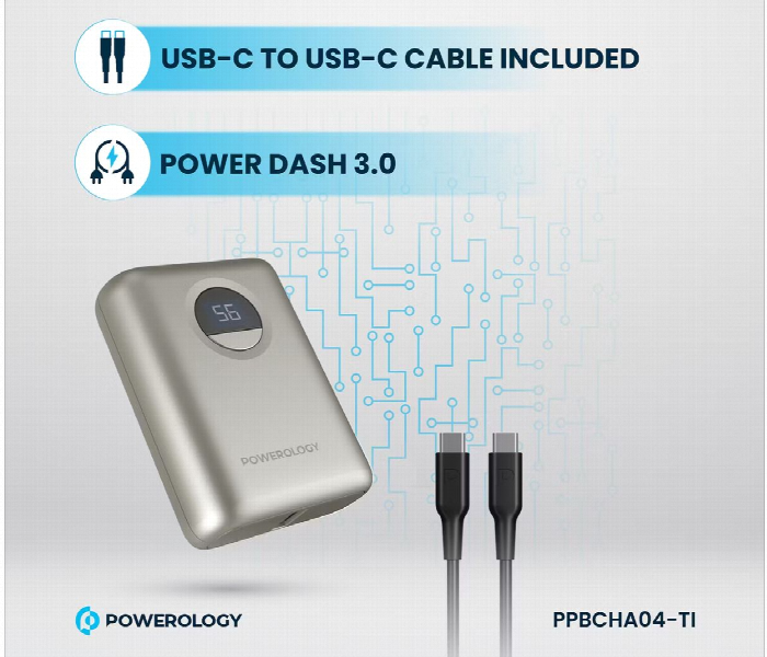 Powerology 10000Mah Ultra Compact Power Bank Titanium - Zoom Image 4