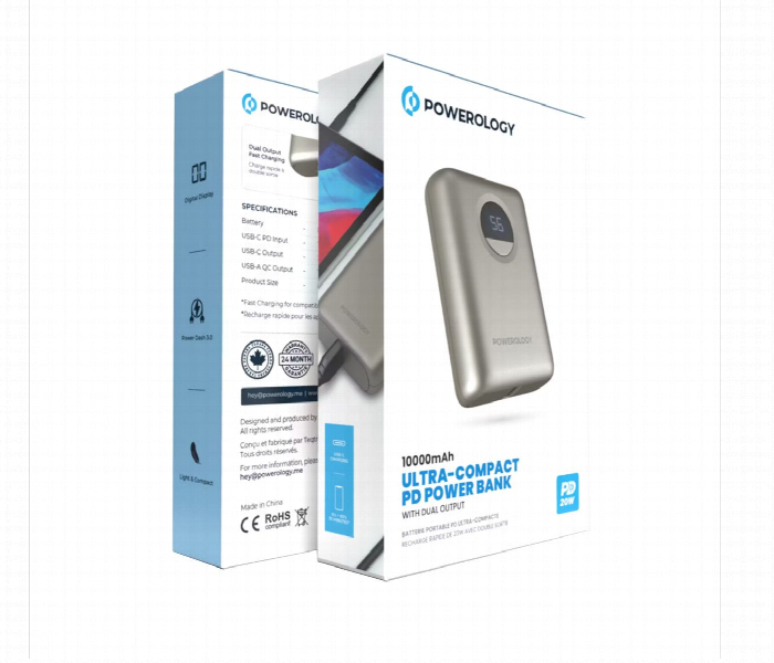 Powerology 10000Mah Ultra Compact Power Bank Titanium - Zoom Image 6