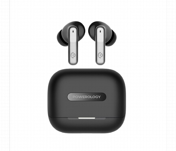 Powerology 6 Mic Hybrid Anc Enc True Wireless Buds White - Zoom Image 1