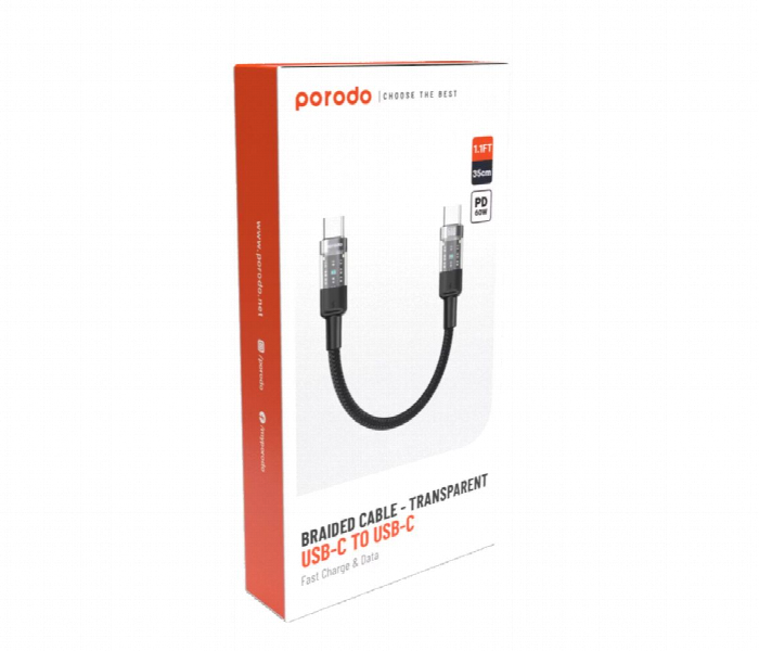 Porodo Braided 60W Pd C To C Fast Charging Cable - Zoom Image 3