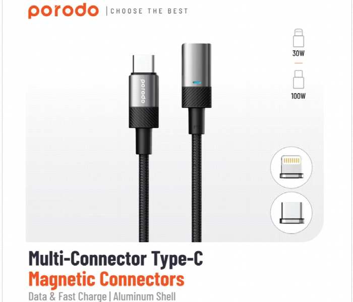 Porodo Multi Connector Type C Magnetic Cable - Zoom Image 2