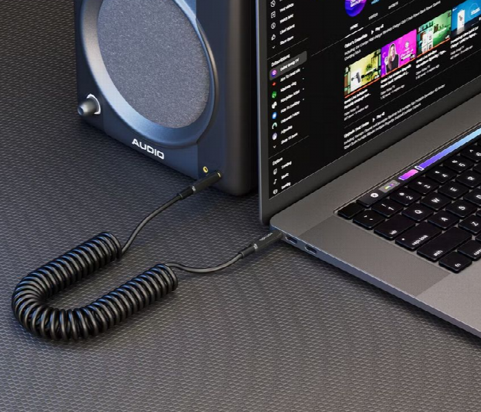Porodo Aux 3.5 To 3.5 Coil Cable 1.2M - Zoom Image 2