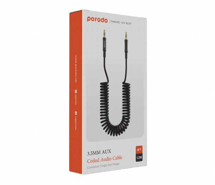 Porodo Aux 3.5 To 3.5 Coil Cable 1.2M - Zoom Image 3