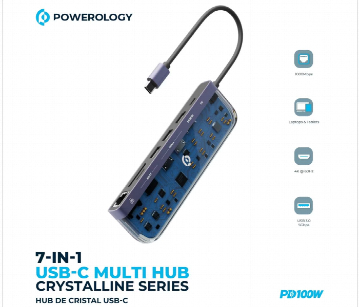 Powerology 7 In 1 Crystalline Multi Hub - Zoom Image 3