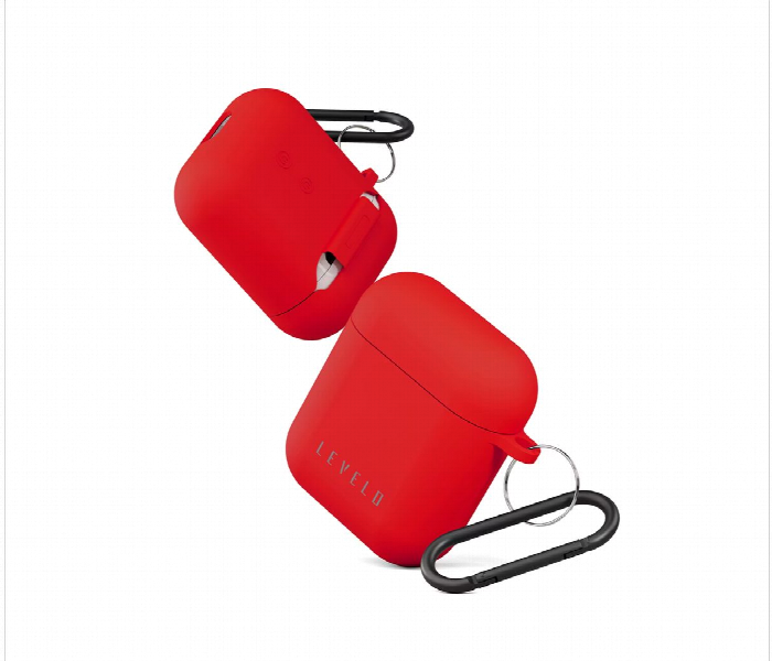 Levelo Gorra Hybrid Silicone Airpods 1Or2 Case Red - Zoom Image 2
