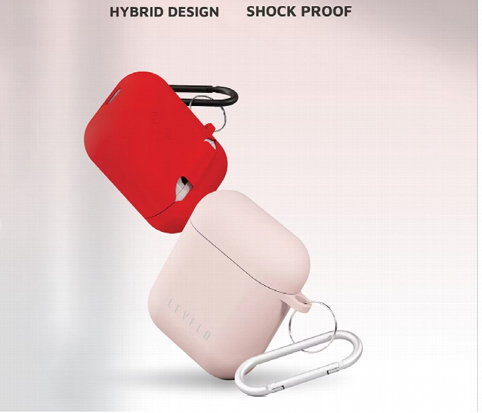 Levelo Gorra Hybrid Silicone Airpods 1Or2 Case Red - Zoom Image 3