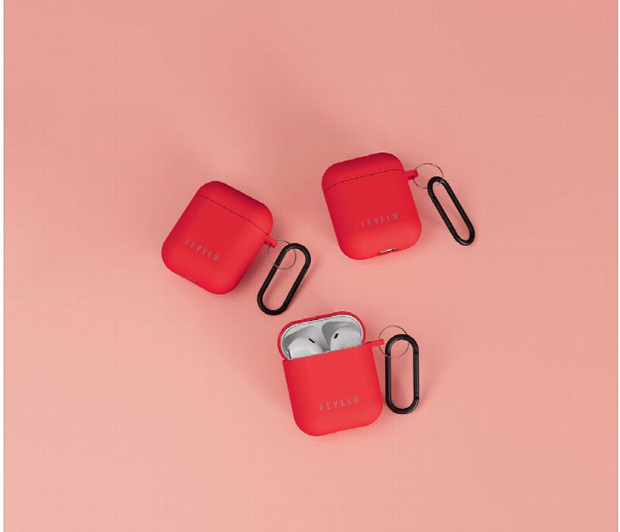 Levelo Gorra Hybrid Silicone Airpods 1Or2 Case Red - Zoom Image 4
