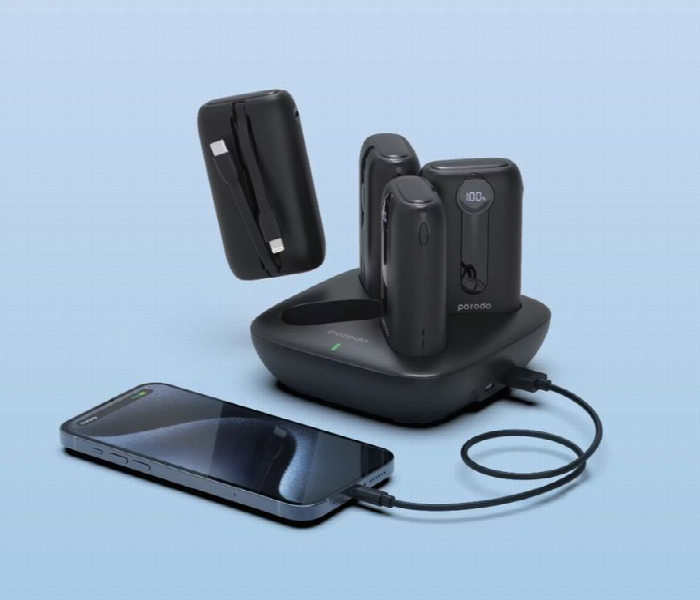 Porodo 4In1 Station 10000Mah Power Bank Black - Zoom Image 2