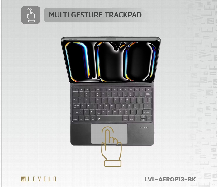 Levelo Aeroboard Pro Saffiano Leather Wireless Keyboard For Ipad Pro 13 Inch - Zoom Image 3
