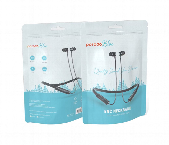 Porodo Blue Enc Neckband In Ear Earphones Black - Zoom Image 3