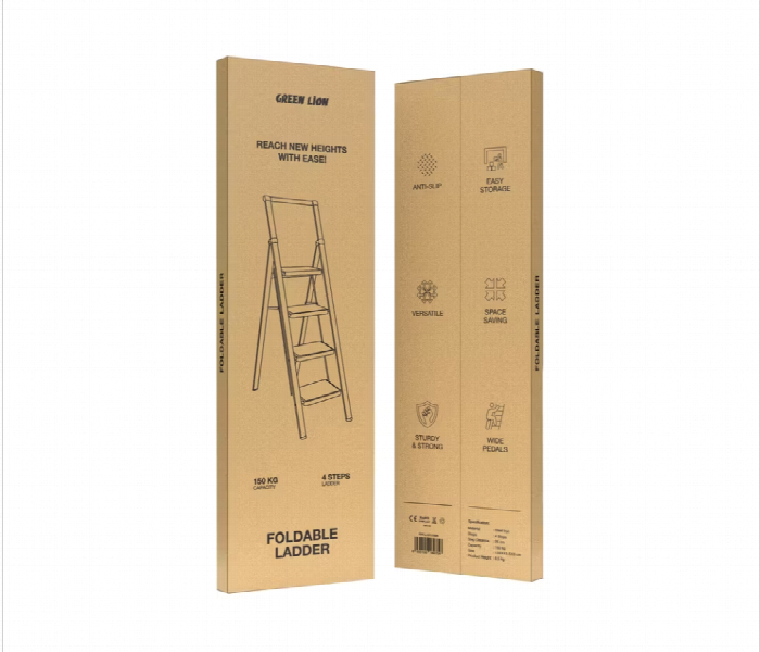 Green Lion Foldable Ladder  Black - Zoom Image 2