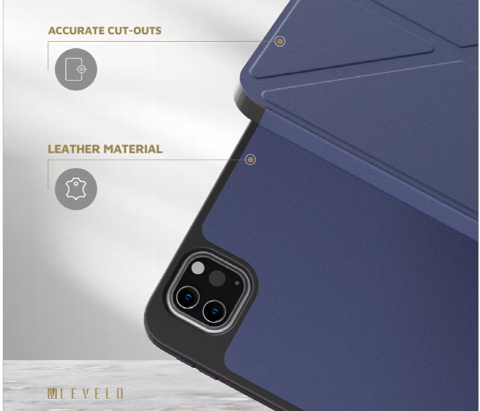 Levelo Elegant Hybrid Leather Case For Ipad Pro 12.9 Blue - Zoom Image 3