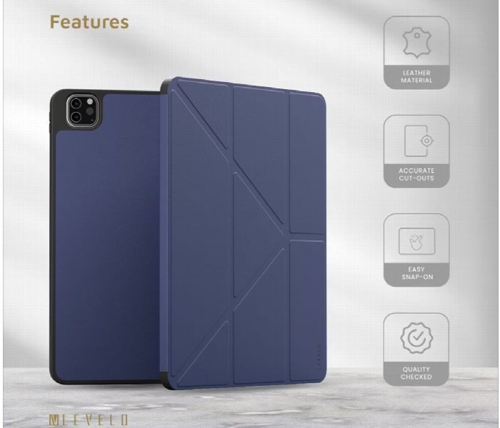 Levelo Elegant Hybrid Leather Case For Ipad Pro 12.9 Blue - Zoom Image 4