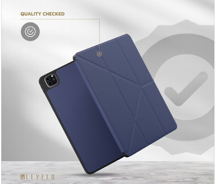 Levelo Elegant Hybrid Leather Case For Ipad Pro 12.9 Blue - Zoom Image 2