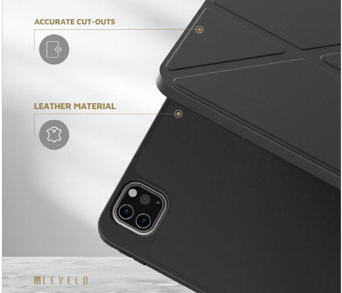 Levelo Elegant Hybrid Leather Case For Ipad Pro 12.9 Black - Zoom Image 3