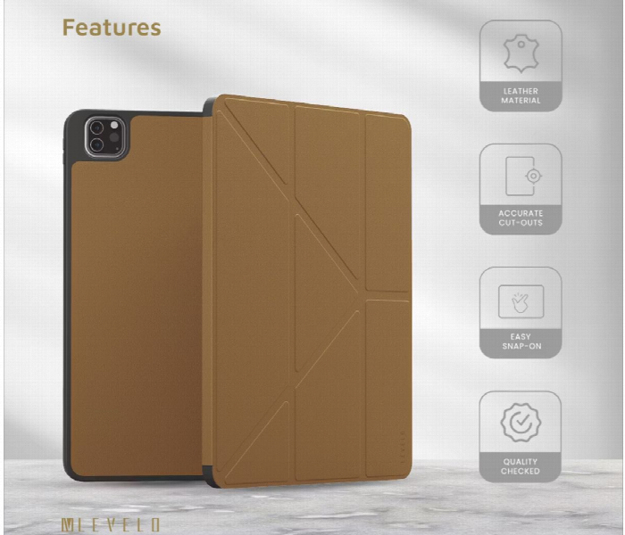 Levelo Elegant Hybrid Leather Case For Ipad Pro 12.9 Brown - Zoom Image 3