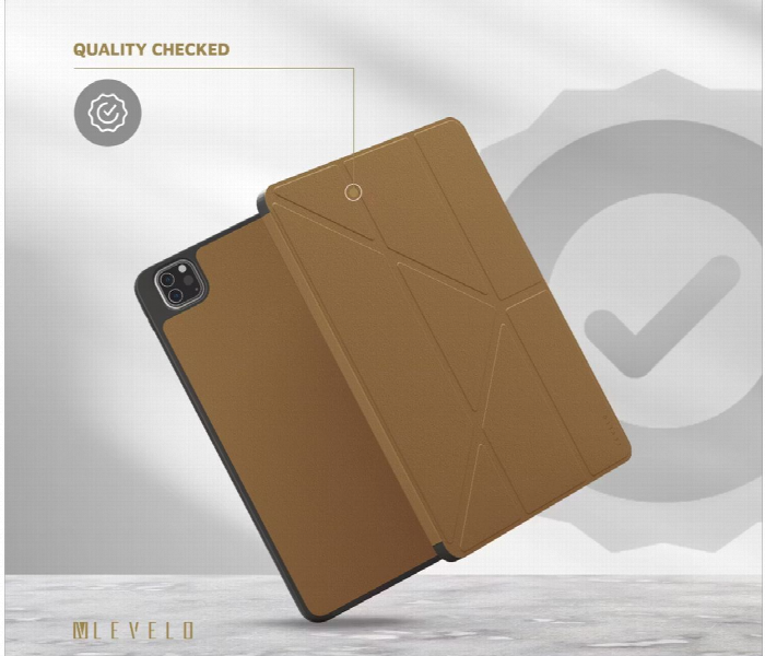 Levelo Elegant Hybrid Leather Case For Ipad Pro 12.9 Brown - Zoom Image 4