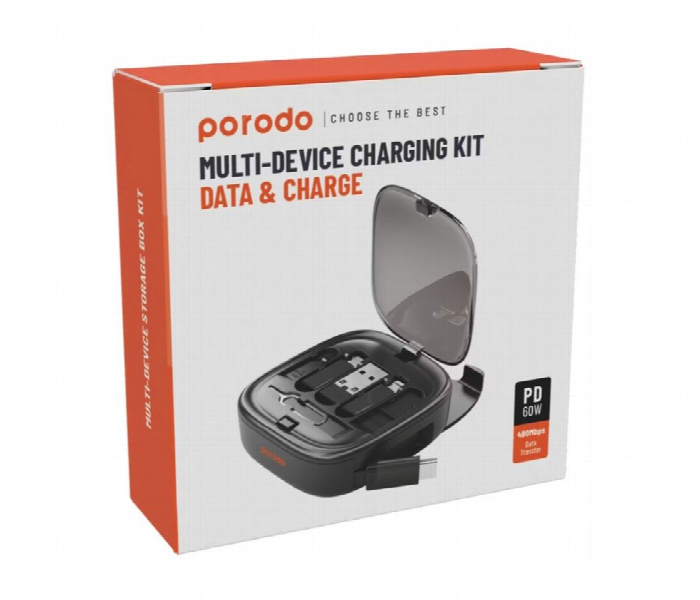 Porodo 6 In 1 Multi Functional Charging Kit Black - Zoom Image 3