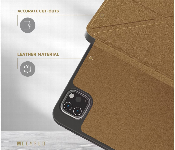 Levelo Elegante Hybrid Leather Ipad Pro 13 Inch 2024 Case Brown - Zoom Image 3