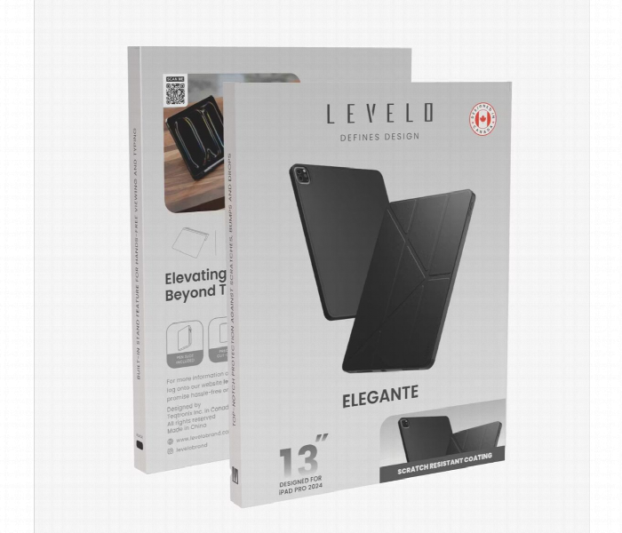 Levelo Elegante Hybrid Leather Ipad Pro 13 Inch 2024 Case Black - Zoom Image 5