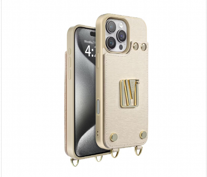 Levelo Serena Leather Case For Iphone 16 Pro Beige - Zoom Image 1
