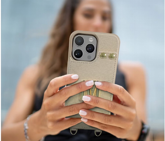 Levelo Serena Leather Case For Iphone 16 Pro Beige - Zoom Image 6