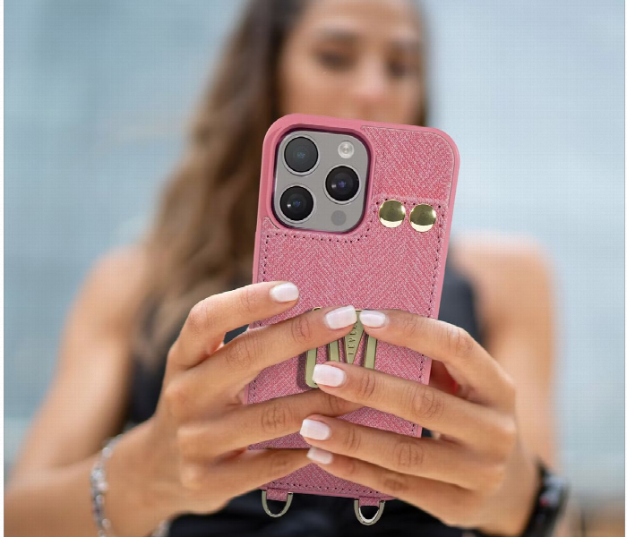 Levelo Serena Leather Case For Iphone 16 Pro Pink - Zoom Image 5
