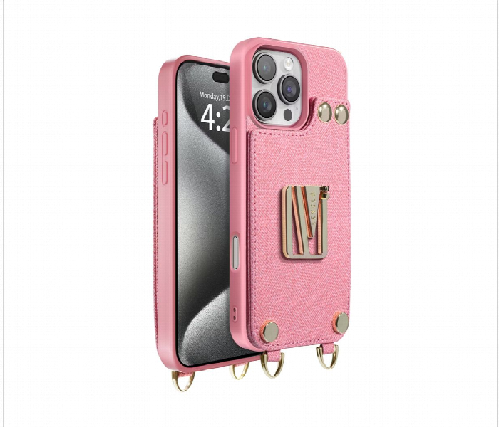 Levelo Serena Leather Case For Iphone 16 Pro Pink - Zoom Image 1