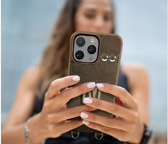 Levelo Serena Leather Case For Iphone 16 Pro Gold - Zoom Image 5
