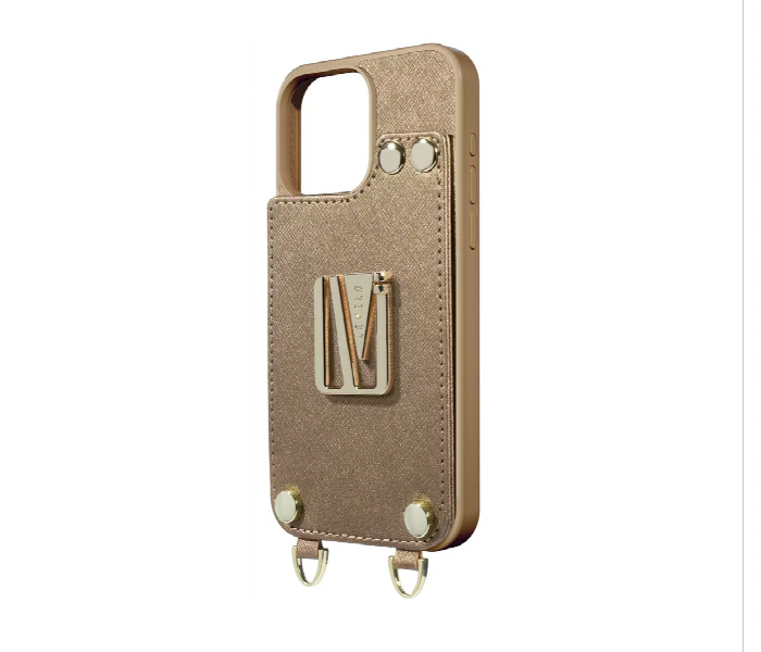 Levelo Serena Leather Case For Iphone 16 Pro Gold - Zoom Image 2