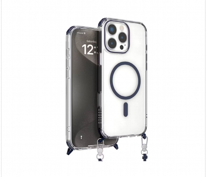 Levelo Celeste Magsafe Case With Crossbody Strap For Iphone 16 Pro Max Deep Blue - Zoom Image 1