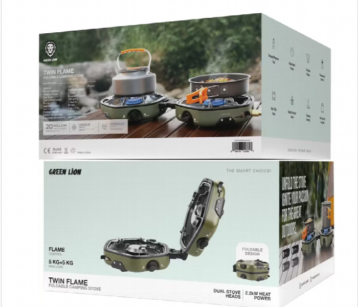 Green Lion Twin Flame Foldable Camping Stove - Zoom Image 3