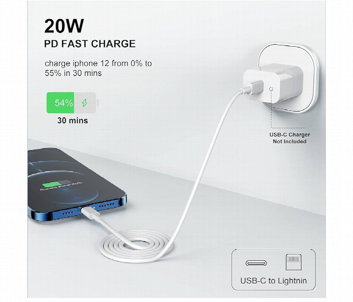 Nyork Ios Special Edition 20W Type C To Lightning Smart Charger - Zoom Image 2