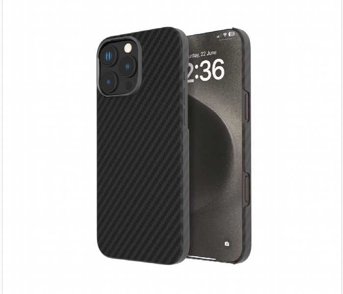 Levelo Sergei 1500D Aramid Fiber Case For Iphone 16 Pro Matte Black - Zoom Image 1