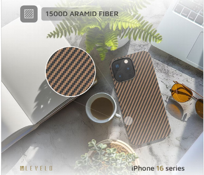 Levelo Sergei 1500D Aramid Fiber Case For Iphone 16 Pro Max Desert Rose - Zoom Image 4