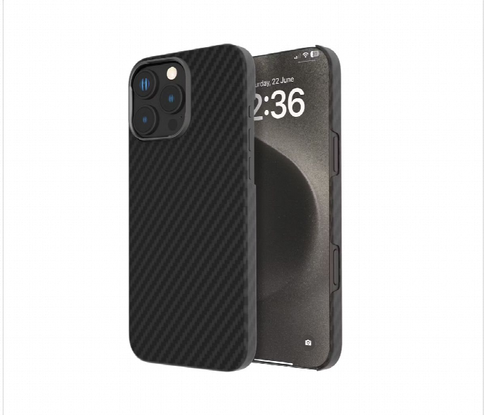 Levelo Sergei 1500D Aramid Fiber Case For Iphone 16 Pro Max Matte Black - Zoom Image 1