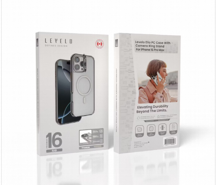 Levelo Elio Pc Case With Camera Ring Stand For Iphone 16 Pro Titanium - Zoom Image 6