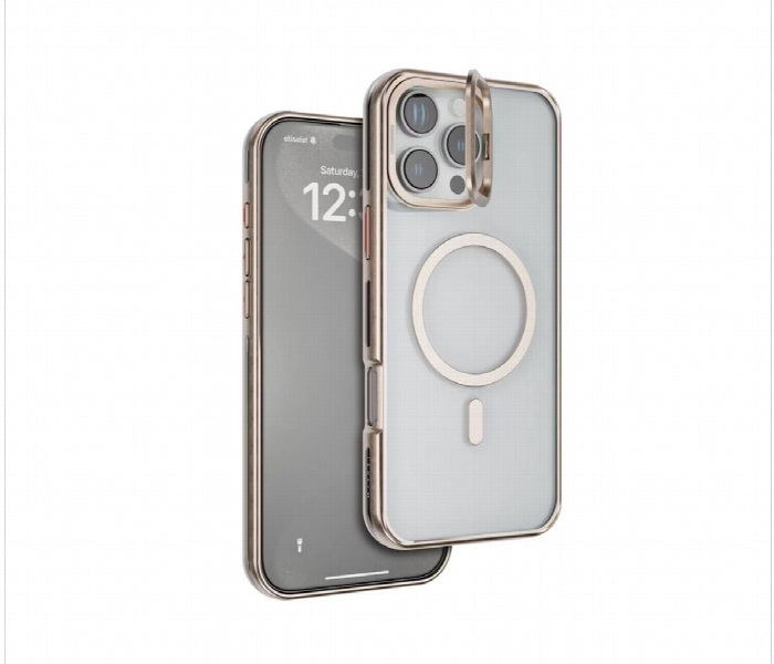 Levelo Elio Pc Case With Camera Ring Stand For Iphone 16 Pro Rose Gold - Zoom Image 1