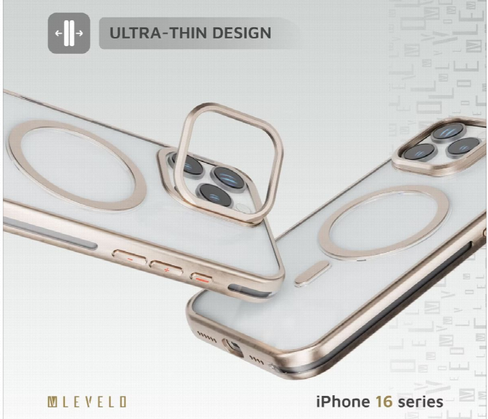 Levelo Elio Pc Case With Camera Ring Stand For Iphone 16 Pro Rose Gold - Zoom Image 4