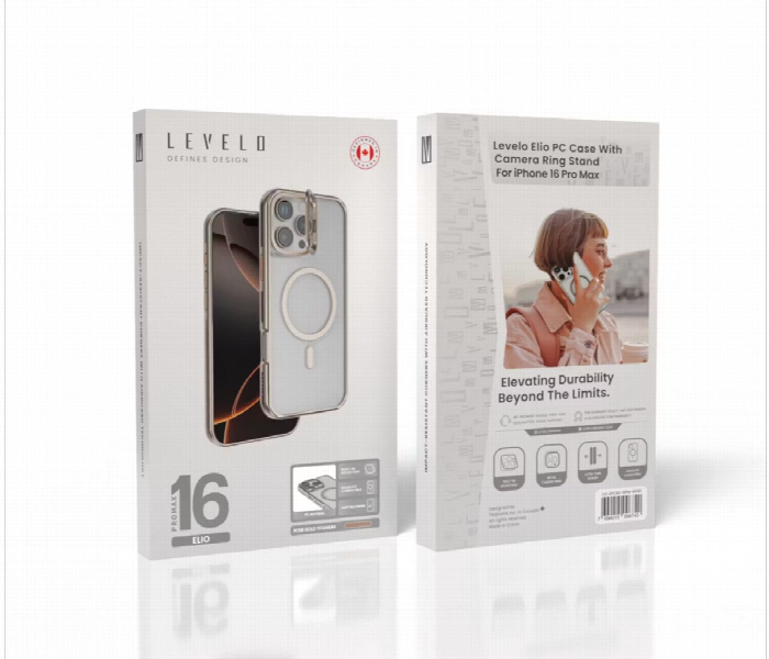 Levelo Elio Pc Case With Camera Ring Stand For Iphone 16 Pro Rose Gold - Zoom Image 6