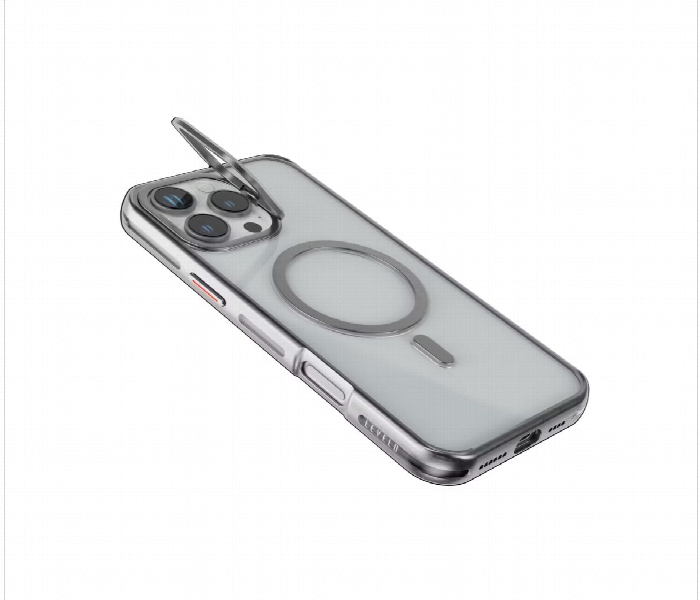 Levelo Elio Pc Case With Camera Ring Stand For Iphone 16 Pro Silver - Zoom Image 4