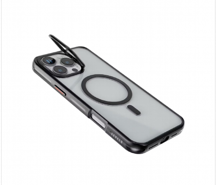 Levelo Elio Pc Case With Camera Ring Stand For Iphone 16 Pro Max Black - Zoom Image 4