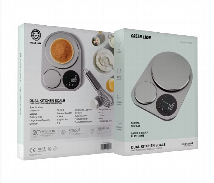 Green Lion Dual Kitchen Scale Stainless Steel - Zoom Image 3