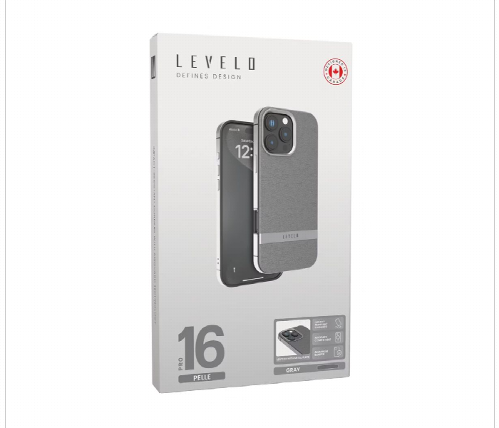 Levelo Pelle Leather Case For Iphone 16 Pro Gray - Zoom Image 6