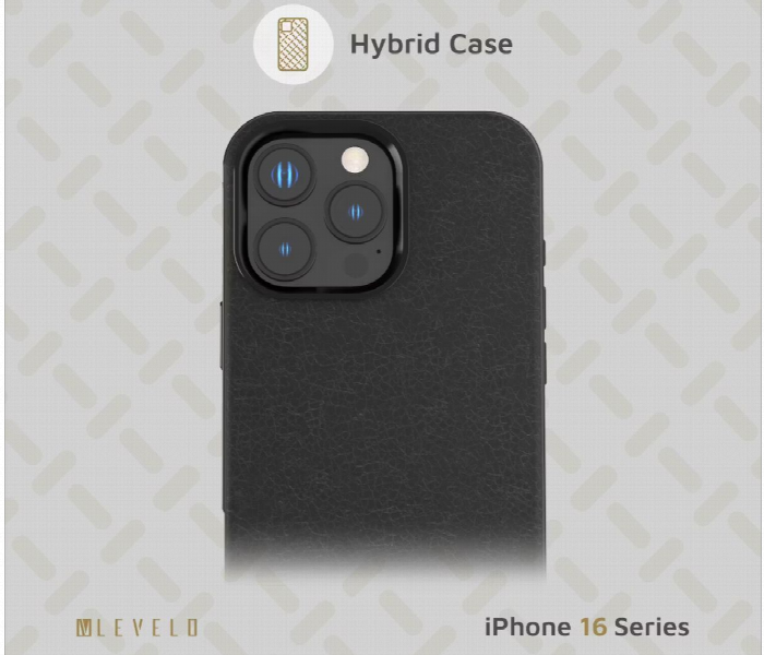 Levelo Pelle Leather Case For Iphone 16 Pro Black - Zoom Image 3