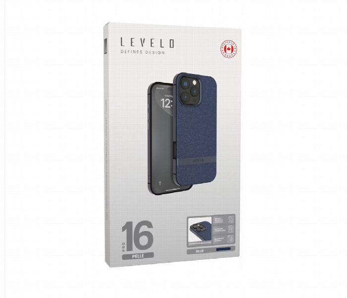 Levelo Pelle Leather Case For Iphone 16 Pro Blue - Zoom Image 5