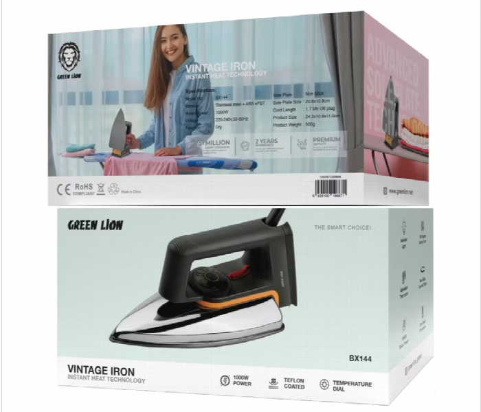 Green Lion Vintage Iron With 1000W Rated Power - Zoom Image 3