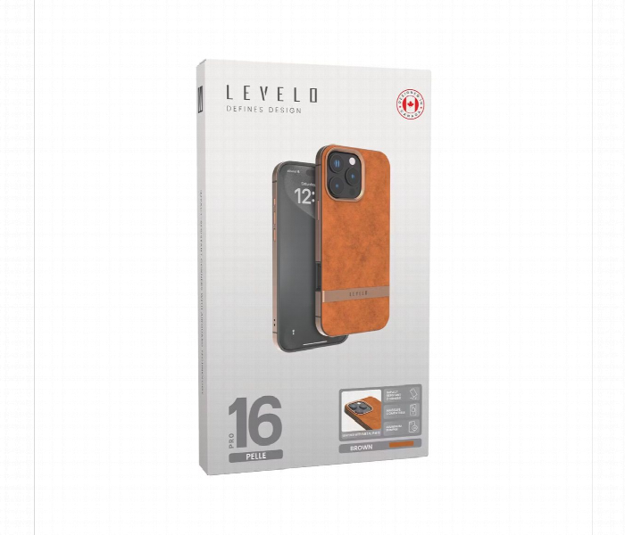 Levelo Pelle Leather Case For Iphone 16 Pro Brown - Zoom Image 5